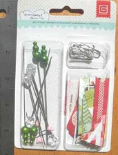 Hat Pins Scrapbook Embellishments Basic Grey Tags 40+ piece  Card Making Altered