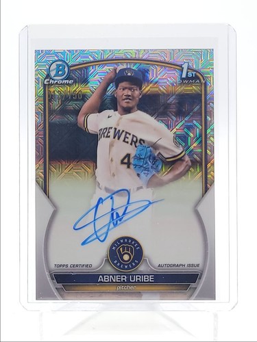 ABNER URIBE 2023 BOWMAN CHROME 1ST HTA CHOICE BREWERS AUTO /150 Q0566