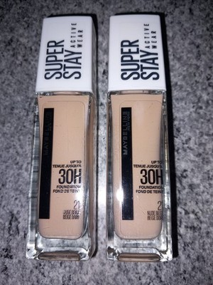 2 x NUDE MAYBELLINE NEW YORK SUPER STAY 30 HOUR ACTIVE WEAR FOUNDATION - 30ML