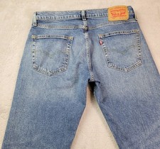 Levis Premium 502 Jeans Mens 34x30 Blue Wash Regular Taper Stretch Denim