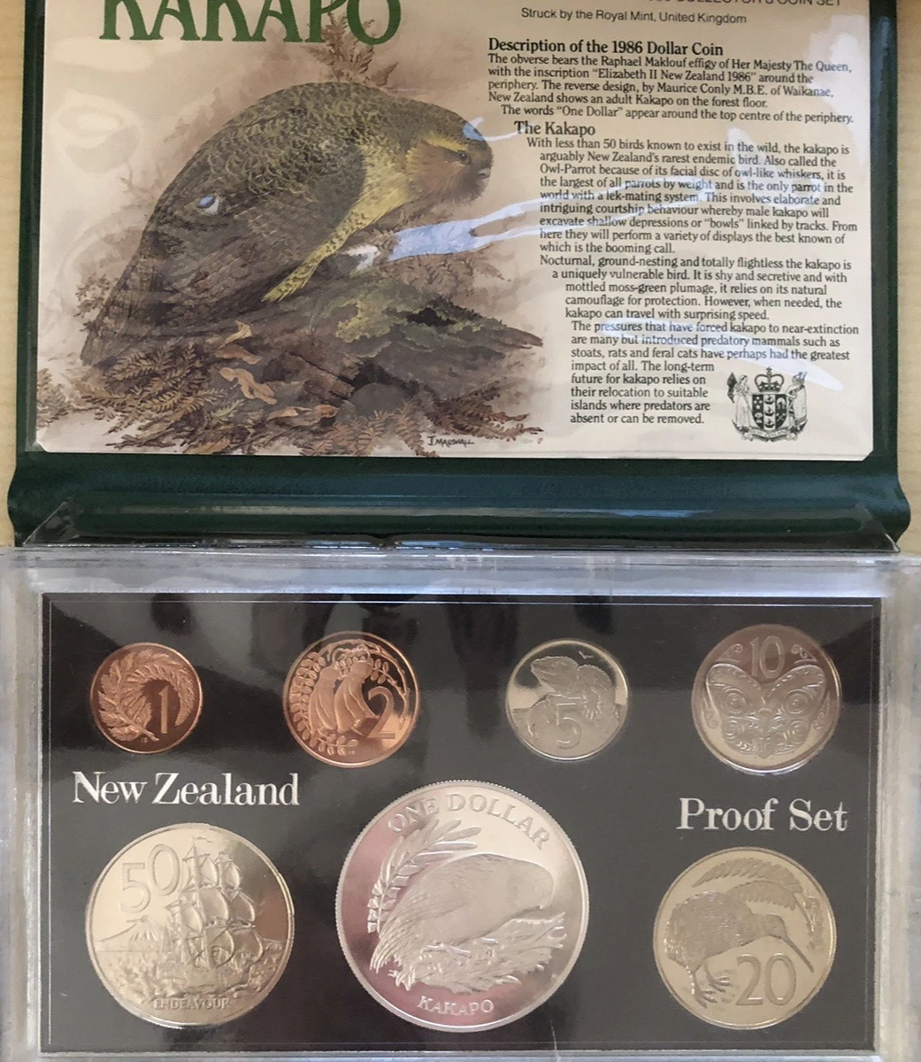1986 ニュージーランド 1ドル カカポ　銀貨 Yahoo!オークション - ニュージーランド【希少 1986年 カカポ(Kakapo B