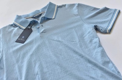 Ben Sherman Men's Polo NWT - Size M / S - Cerulean Blue Geometric Weave