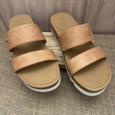 womens Reef Tan Banded Horizons Hi Platform Strappy Sandal -Waterproof  Size 10