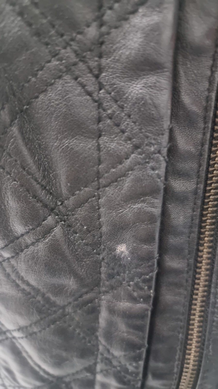 Stefanel Women's Black Leather Jacket Size S AN753 image 7