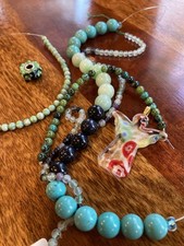 Lot Of Mixed Stone, Beads, And Glass Pendant For Jewelry Making MX 56