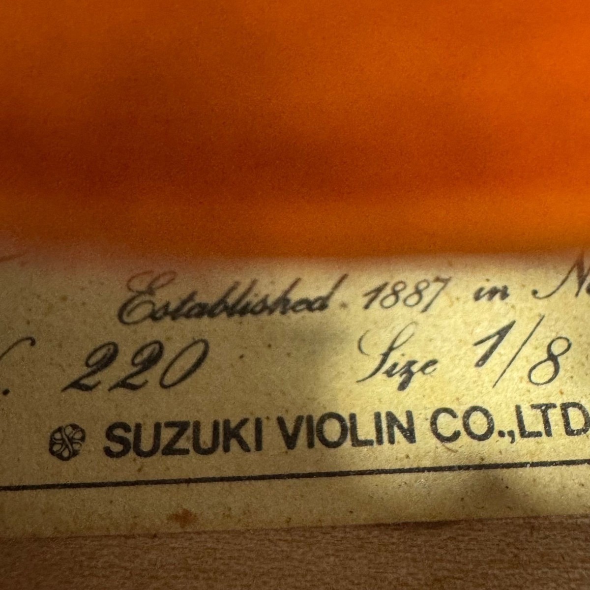 Suzuki No.220 1/8 Violin with Hard Case Vintage Child Student