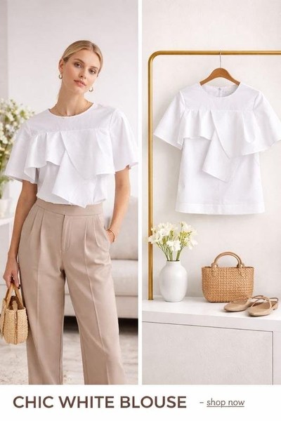 Women COS Shirt White Cotton S #6SKN