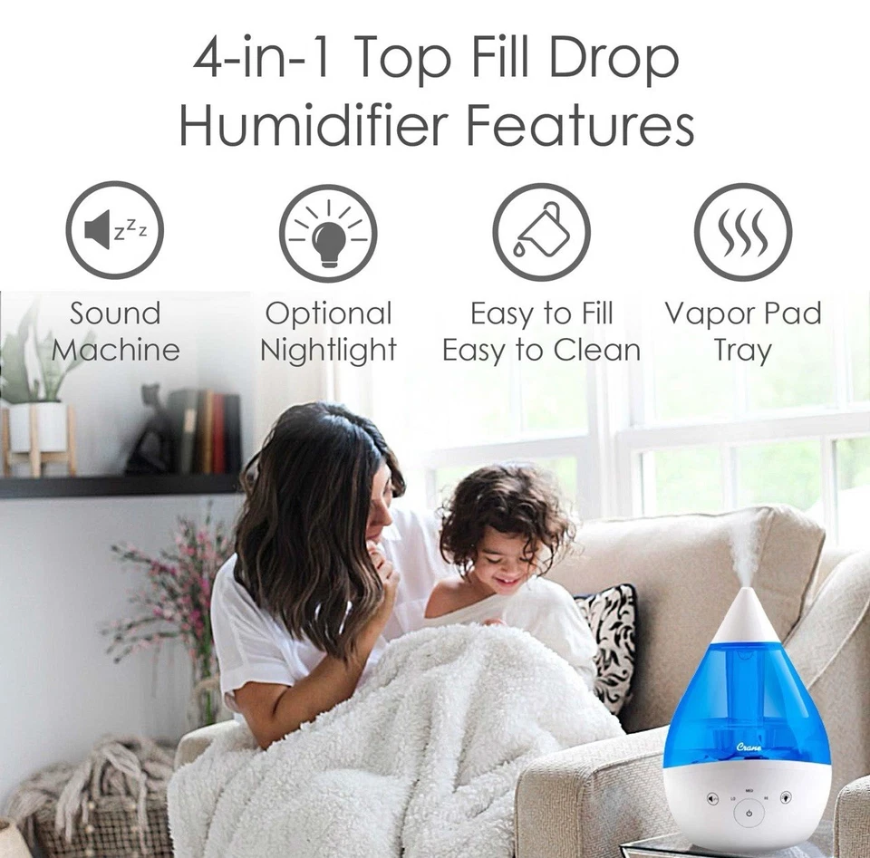 Ultrasonic Humidifiers for Bedroom and Office, 1 Gallon 4-in-1 - Image 2 of 4