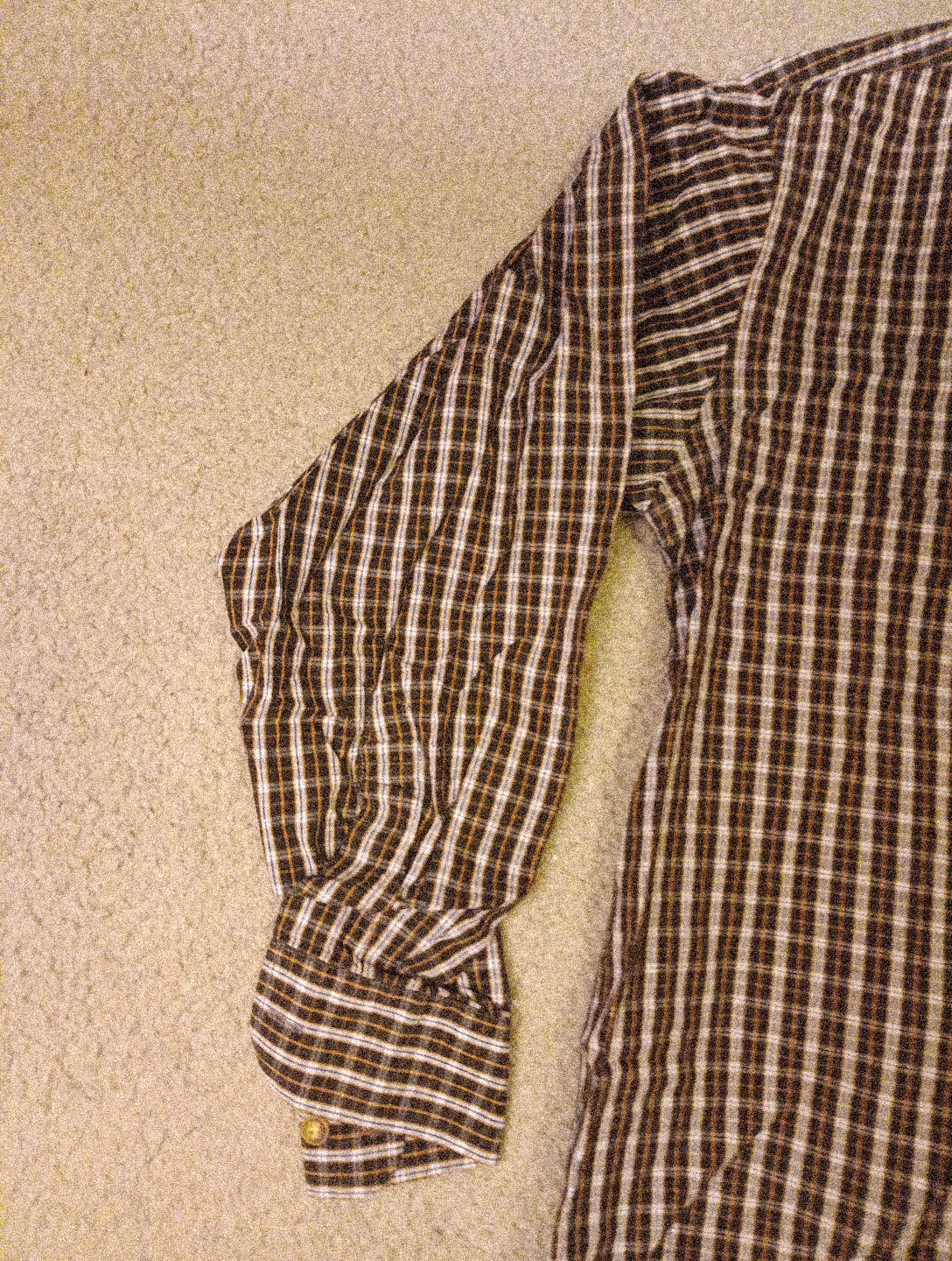 Valentino Rudy Italy Men L Long-sleeved Button Down Shirt Black Brown Striped  thumbnail 5