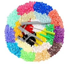400 Sets Snap Buttons with Snap Pliers T5 Plastic Snaps No-Sew Buttons Fasten...