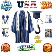 2026 Preschool and Kindergarten Graduation Gown Cap Tassel Set with 2026 Cha...