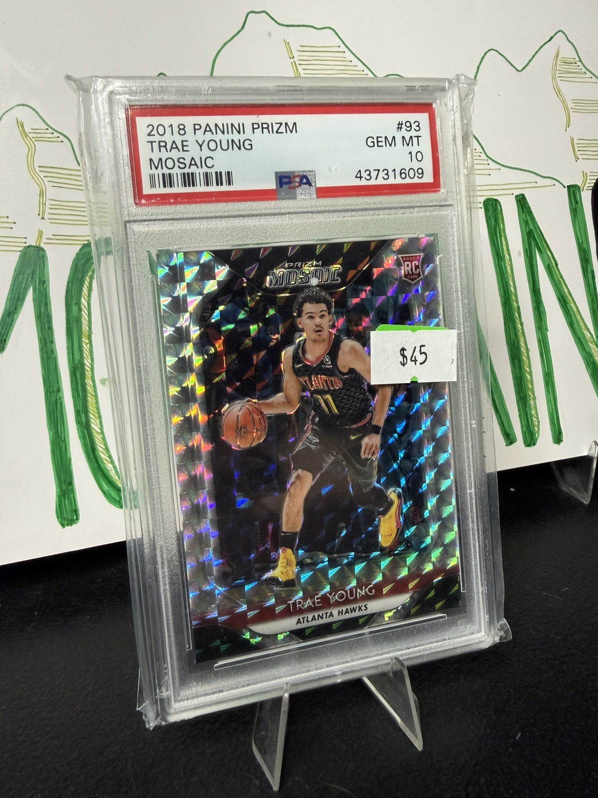 Trae Young silver RC  PSA 10  2018-19 Panini Prizm Mosaic