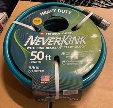 TEKNOR APEX 8617-50 Neverkink Garden WATER Hose 50ft 5/8” Vinyl Green USA New