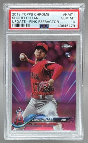 43645479 Shohei Ohtani 2018 Topps Chrome Update #HMT1 Pink Refractor RC PSA 10