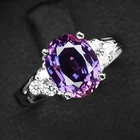 Captivating Lavender Violet Sapphire Oval 2Ct 925 Sterling Silver Handmade Rings