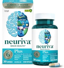 NEURIVA Plus Brain Supplement for Memory and Focus Clinically Tested Nootropics