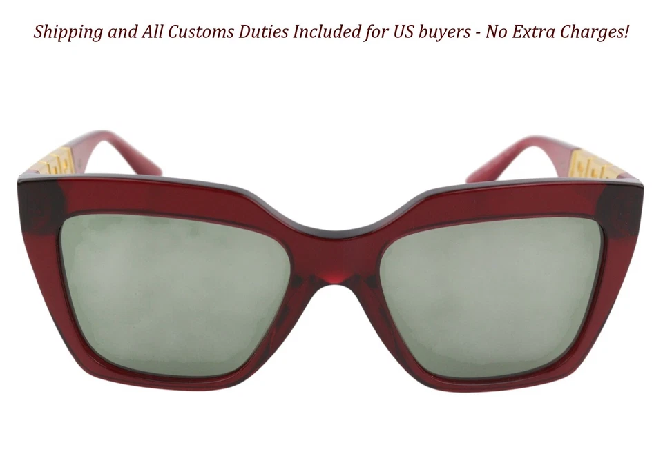 Gafas de sol para mujer Versace 4418 OS rojo tintado tono dorado detalles cuadrados precio de venta sugerido por el fabricante Foto 2 de 4