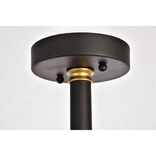 Living District LD8003D17BK Axel Semi-Flush Mount Black and Brass - Picture 4 of 7