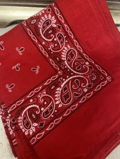 Pack Of 25 New RED Bandana 22” X 22” Hankies
