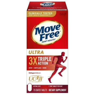 Schiff Move Free Ultra Joint Health UC-II 3X Triple Act 75 Tablets EXP 10/2028