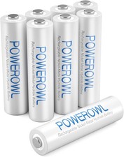 POWEROWL AAA Rechargeable Batteries, 8 Count Pack of 1 