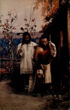 Schenectady New York Mohawk Indian warrior returns with Mahikan captive postcard