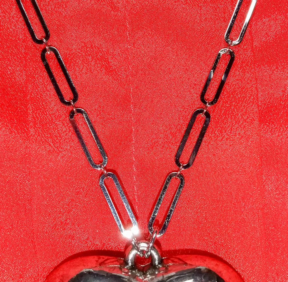 Collar Colgante Corazón Free People Spektor en Plata Nuevo con Etiquetas Grueso Retro 87836961 Foto 3 de 4