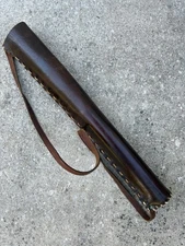 Vintage old leather archery quiver bowhunting back quiver traditional primitive