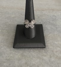 Sterling Silver 925 Filigree Signed Butterfly Ring Size 8.75