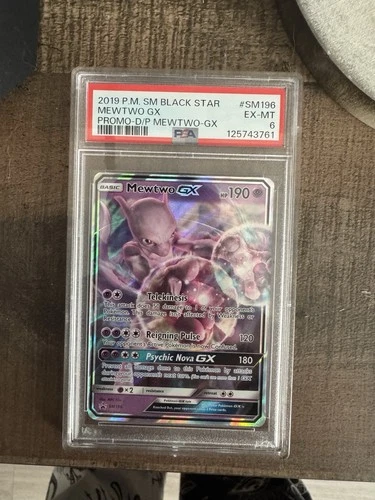 Pokémon Mewtwo GX SM Black Star Promo SM196 Holo PSA 6 2019 English TCG