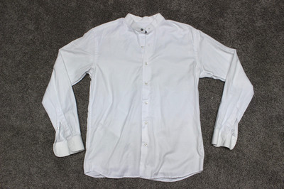 Jake Martin men size L white long sleeve button up dress shirt
