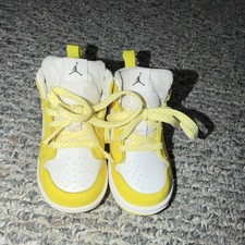 Jordan Air Jordan 1 Baby Toddler Sneakers Yellow White Lace Up US 2C
