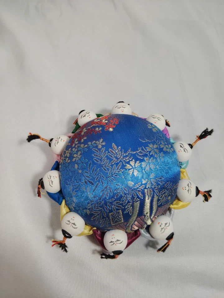 Vintage Silk Needle / Pin Cushion with Oriental Kids wrapped around. Set of 2 - Image 2 of 4
