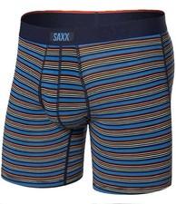 Saxx Vibe Xtra Boxer Brief Fly Men's Underwear, Mini Rugby/Lake Blue, X-Large