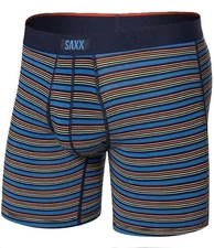 Saxx Vibe Xtra Boxer Brief Fly Men's Underwear, Mini Rugby/Lake Blue, X-Large