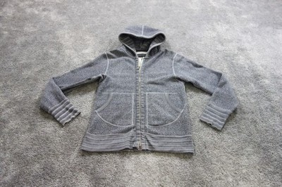 Wings + Horns Sweater Mens Small Gray Zip Up Hoodie Slim Fit Knit Sweatshirt