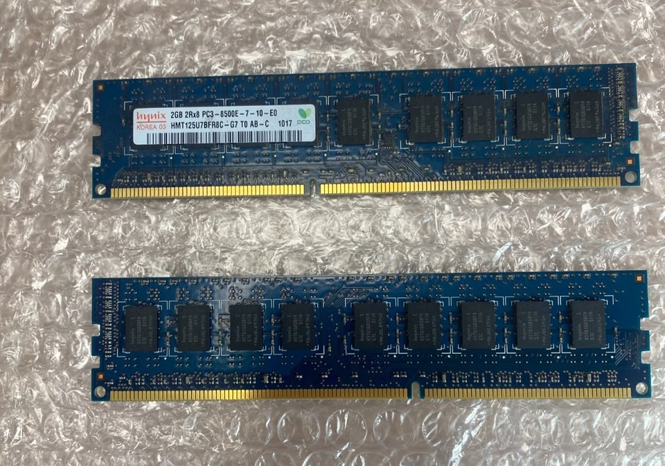 HYNIX 4GB (2x2GB Modules) 2Rx8 - PC3-8500E-7 - HMT125U7BFR8C - Image 2 of 3