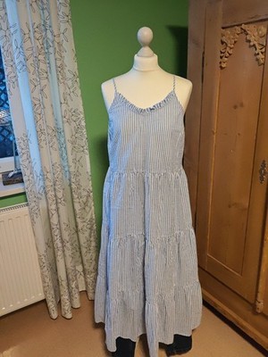 SAINT TROPEZ Kleid Sommerkleid blau-weiß Streifen Maxi NEU NP 89,95  38 M 