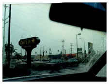 1990s Carl's Jr Drive-Thru Fast Food View  Vintage Photo
