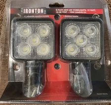 Ironton 2pk 15W LED Worklights 1050 Lumens each. Weatherproof Adjustable New