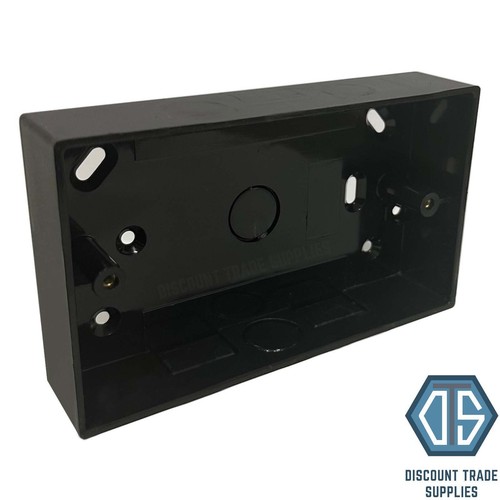 Single & Double Black Square Edge Surface Pattress Back Box 32mm Deep - Picture 3 of 4
