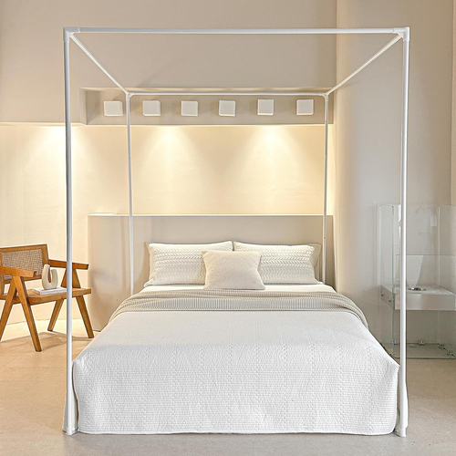 Premium Canopy Bed Frame Posts for Full Size Beds - Sturdy Metal Poles, Four Cor - Picture 2 of 7