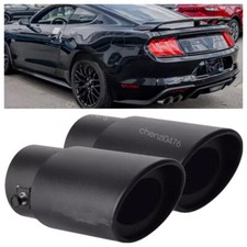 2pc For Ford Mustang Gt Car Exhaust Pipe Tip Rear Tail Throat Muffler Blk