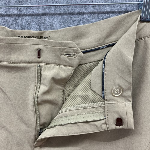 Nike Golf Shorts Standard Dri-Fit Mens 36 x 10" Khaki Tan Stretch Flat Front - Picture 5 of 10