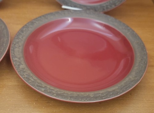 Sango RUSTIC CRANBERRY Set di stoviglie 12 pz, 5134, Rosso con Fascia Marrone Molto buono - Foto 13 di 20