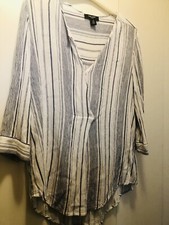 NINE WEST JEANS Blue White Stripe Top Small Women