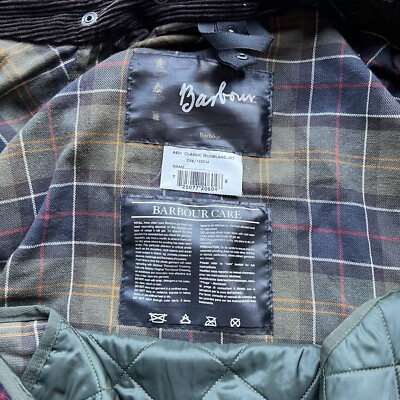 Men's Barbour Classic Moorland Jacket A821 Wax Olive England Size