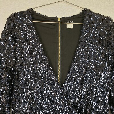 venus sequin wrap dress Venus + Belted Sequin Wrap Dress
