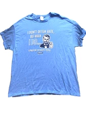 Hate Duke Shirt Adult 2XL XXL Blue Prefer To NCAA College Basketball 2 Sided Men