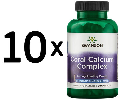 10 x Swanson Coral Calcium Complex - 90 caps (121,25 EUR/kg)